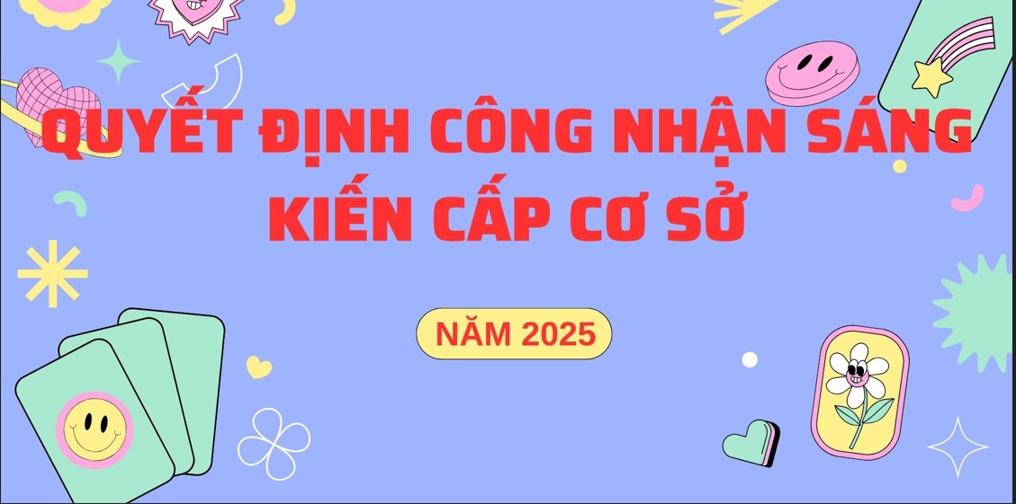Quyết định công nhận sáng kiến cơ sở năm học 2024 - 2025.
