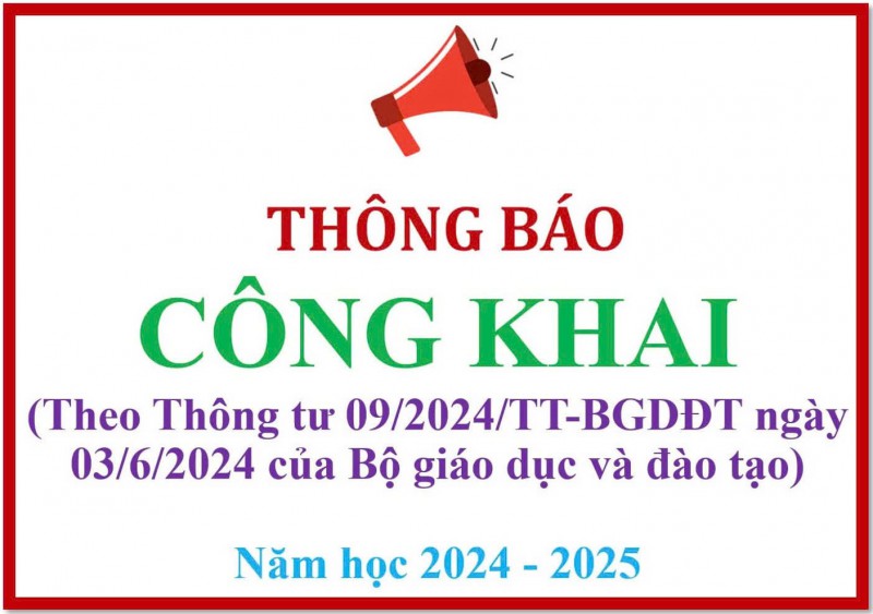 Công khai năm học 2024 - 2025